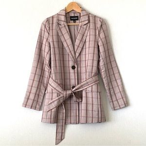 *SOLD* Frank and Oak Plaid Linen and Tencel Blazer Jacket